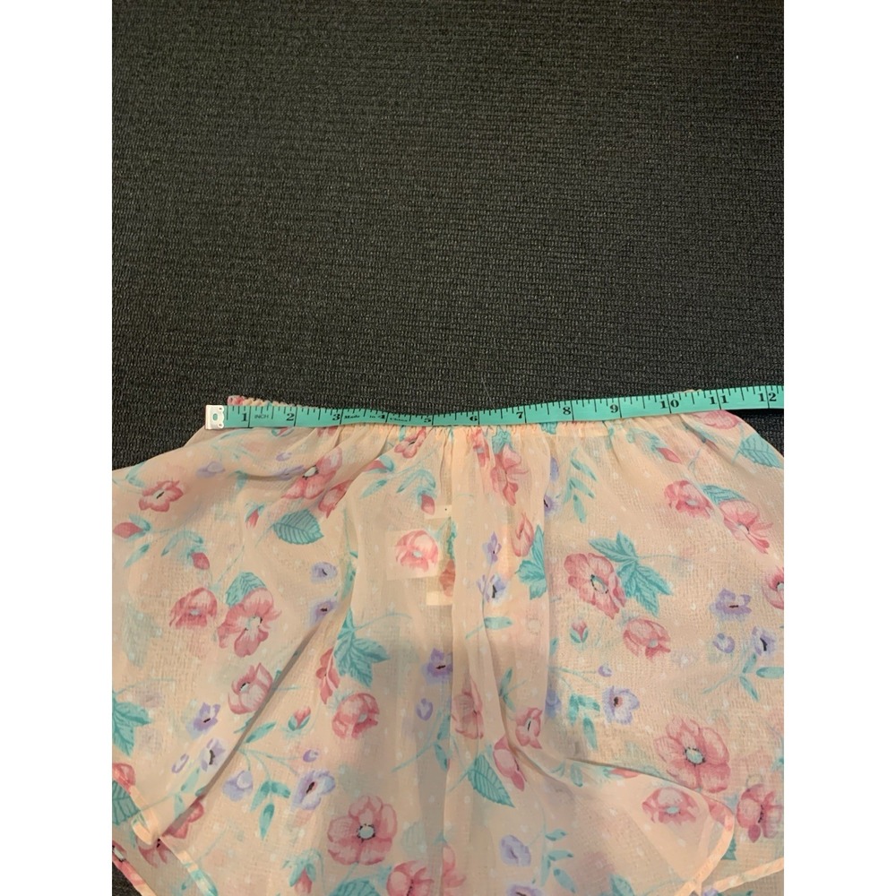 Vintage Victorias Secret Tap Panty Size Medium Pink Floral Georgette Relaxed Fit - Picture 2 of 3